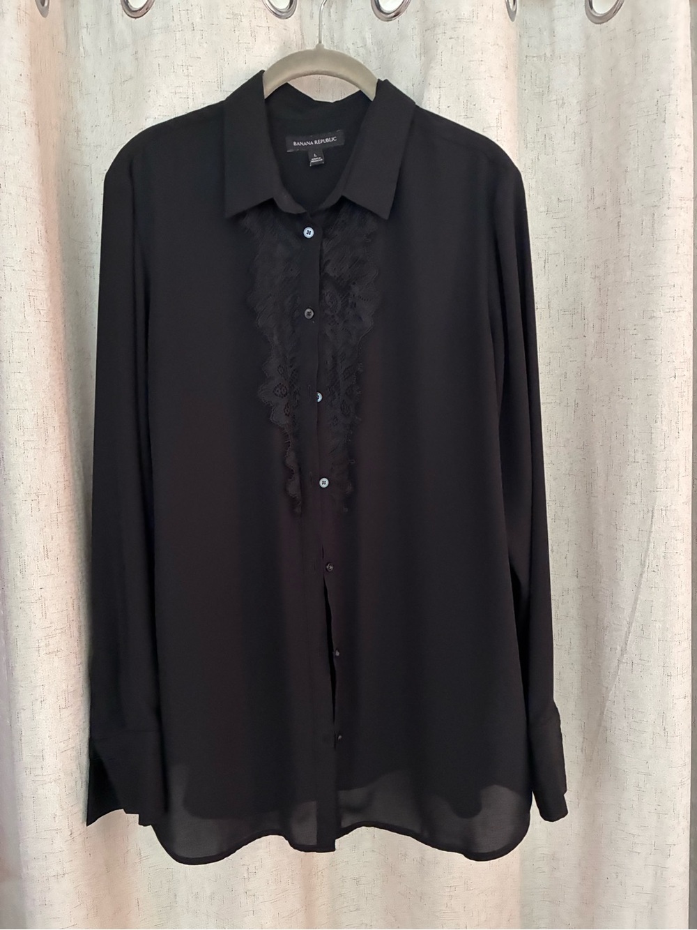 Banana Republic Black Blouse with lace detai